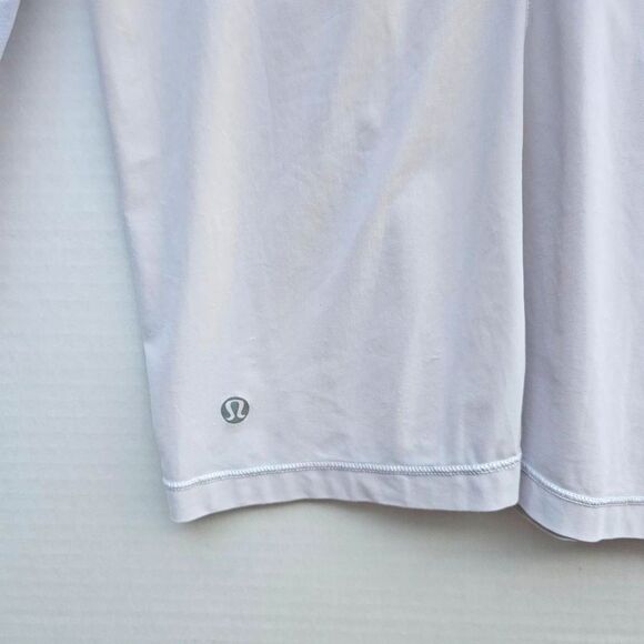 Lululemon Women’s Long Sleeve Top | Grey Blush Pink Size 8 Reflective Thumbholes - Picture 2 of 7